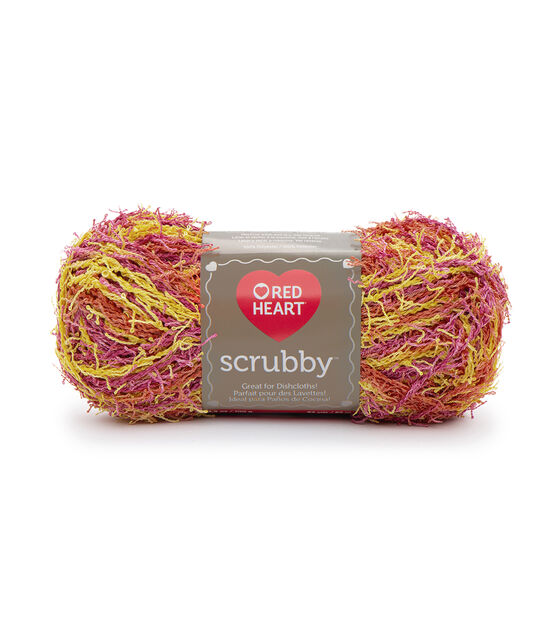 pink scrubby yarn scratchy yarn CANDY Polyester Red Heart Scrubby Yarn Variegated For dish scrubbers and body scrubbers! Dishcloth yarn